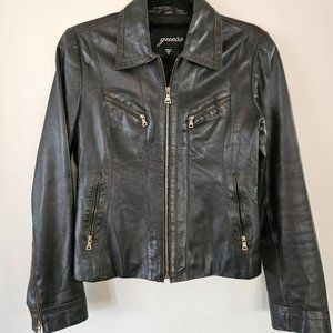 Guess Genuine Leather Jacket, Women's Small